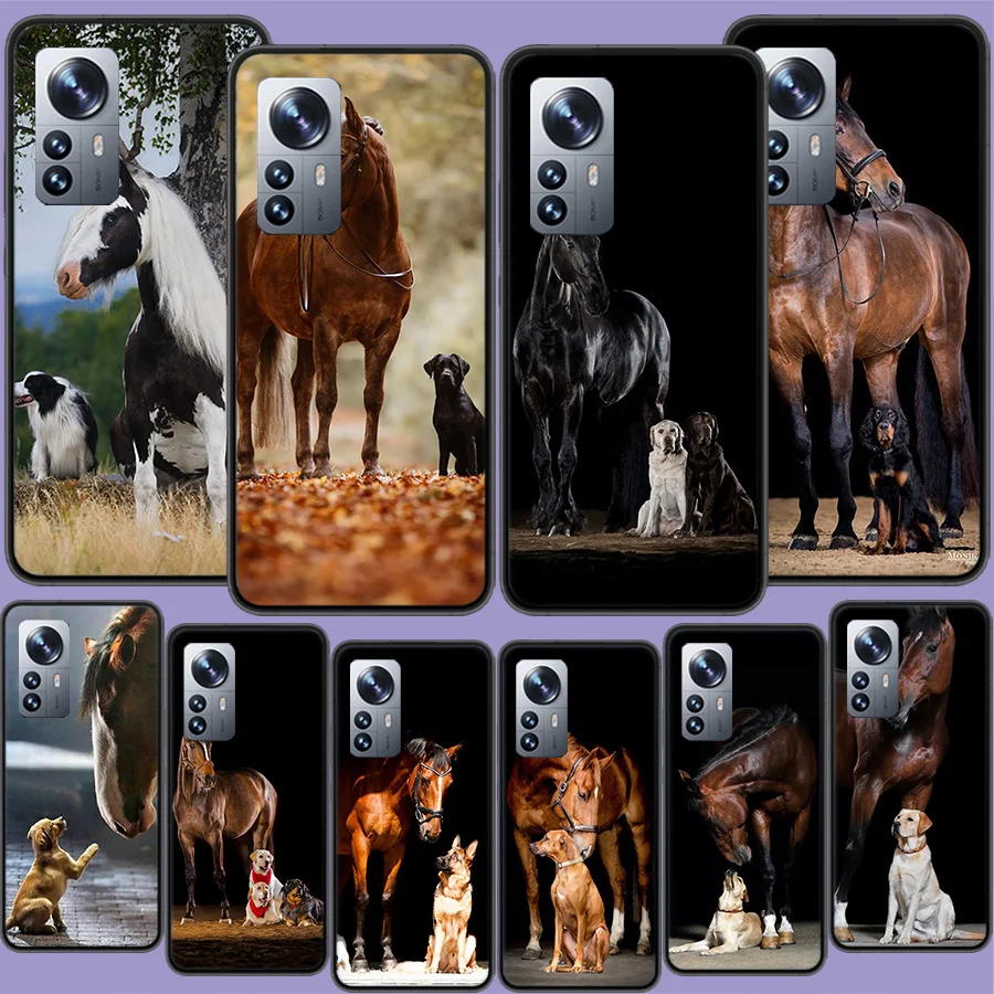 Domineering Cool Horses And Dogs Phone Case For Xiaomi Mi 13 12T Pro 12X 12 Lite 5G 11T 11i 11 Ultra 10 10T 9T Pro 9 8 6X 5X A1