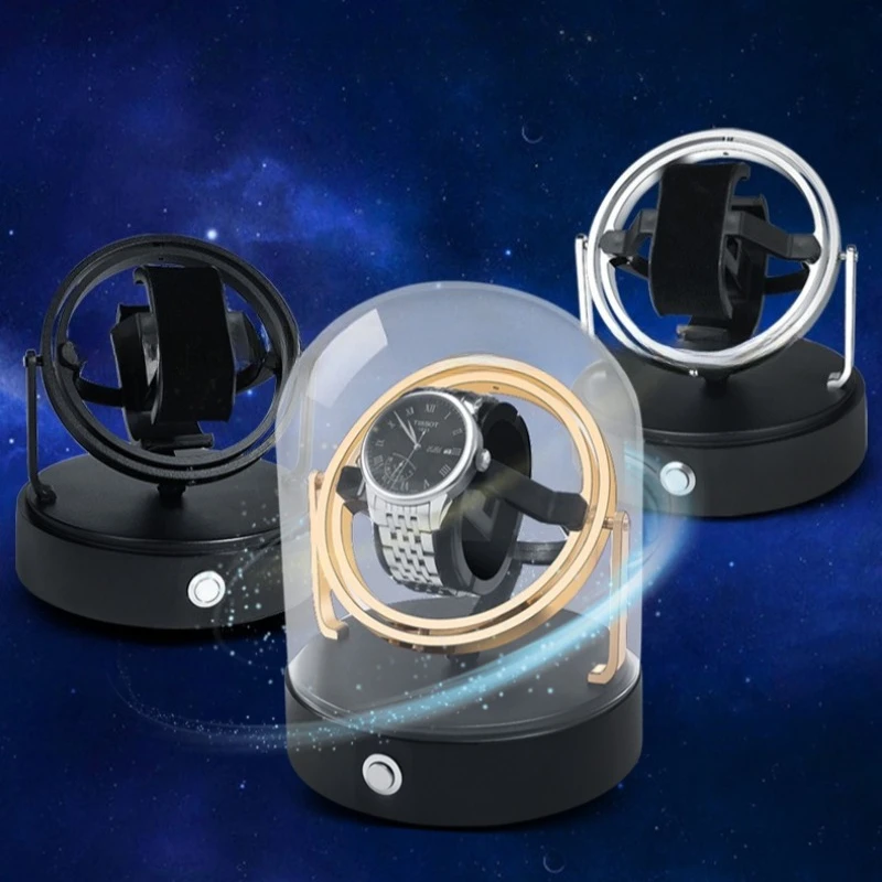 Aluminium Watches Winders Transparent Glass Watch Winder Mute Antimagnetic Rotate Supplies Collection Protect Watches Shakers