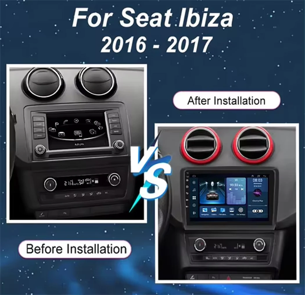 Cortex-A76 Octa-Core Android 16 For Seat Ibiza 2016 - 2017 Car Radio GPS Multimedia Player High-performance Touch Screen Wifi