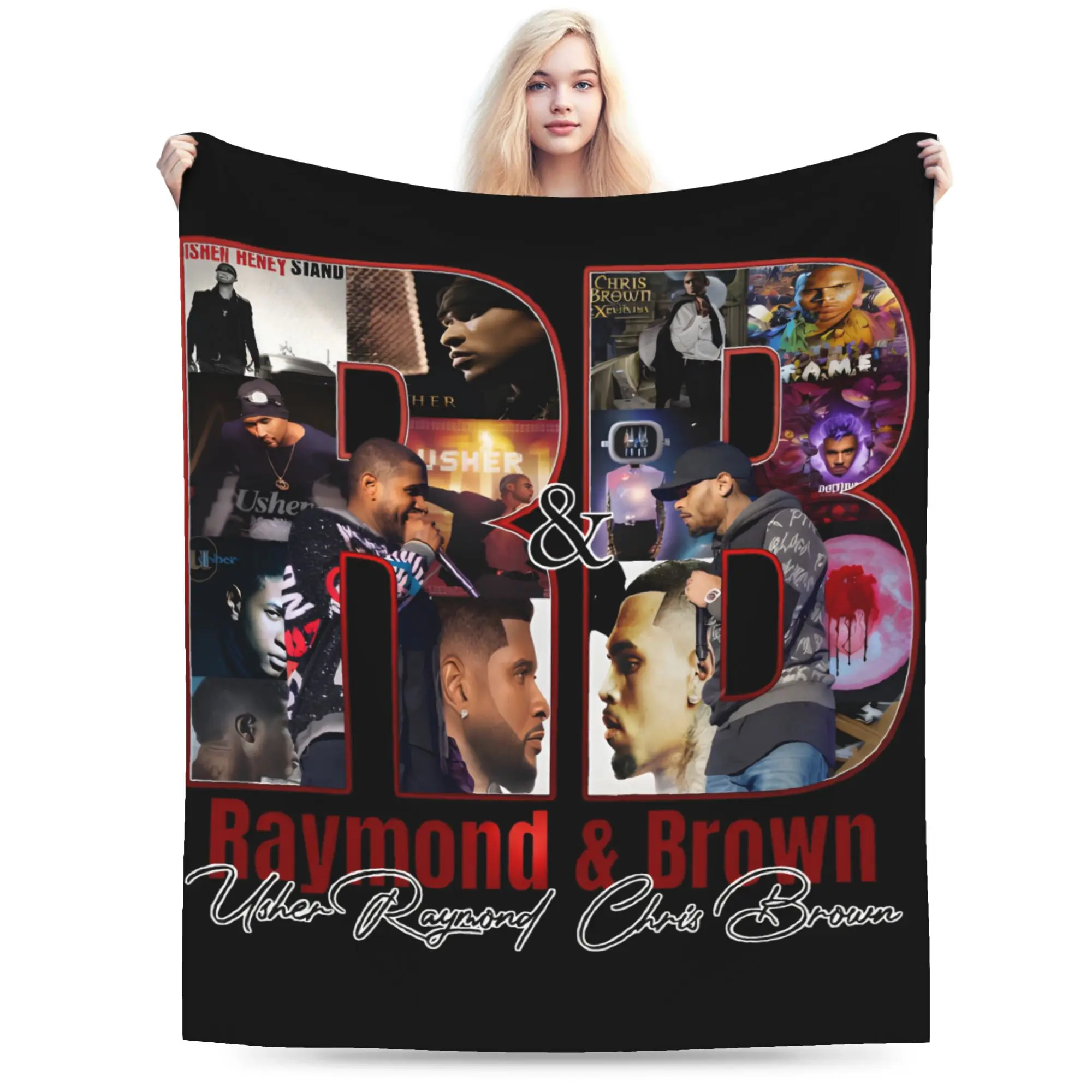 Chris Brown And Usher The Rb Tour Super Warm Blanket  Raymond And Brown Child Plush Throw Blanket Couch Bed Bedspread Sofa Bed