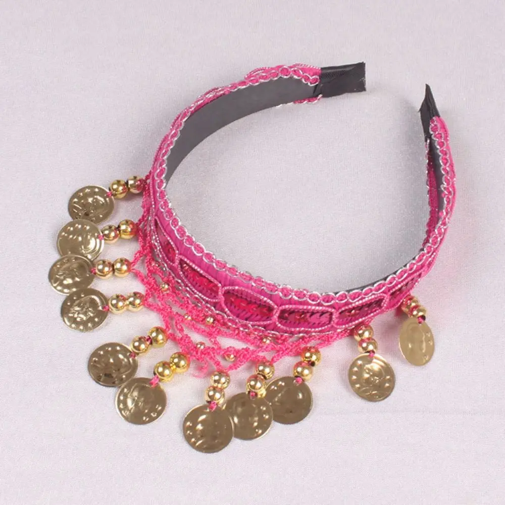 Etnische stijl pailletten hoofdketting hoofdaccessoires Boheemse buikdans haarband sieraden Indiase dans hoofd hoepelkostuums