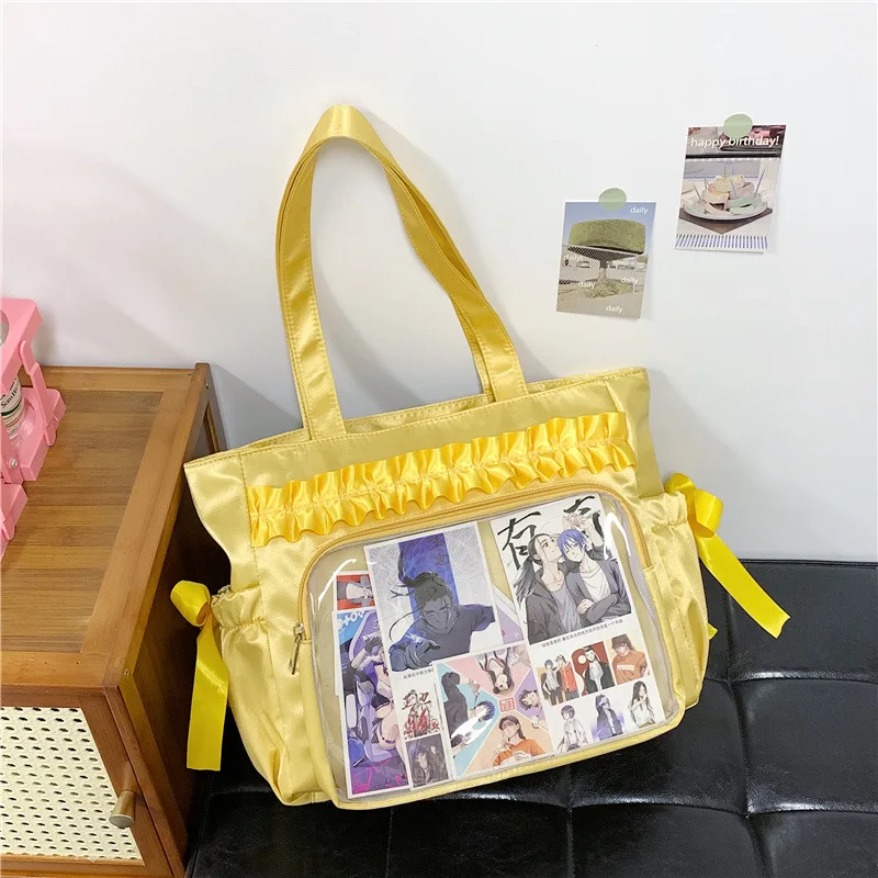 New Ins Candy Color Transparent Top-Handle Bag Cute Lightweight Shoulder Bag for Girls Comfortable and Versatile Simple Ita Bag