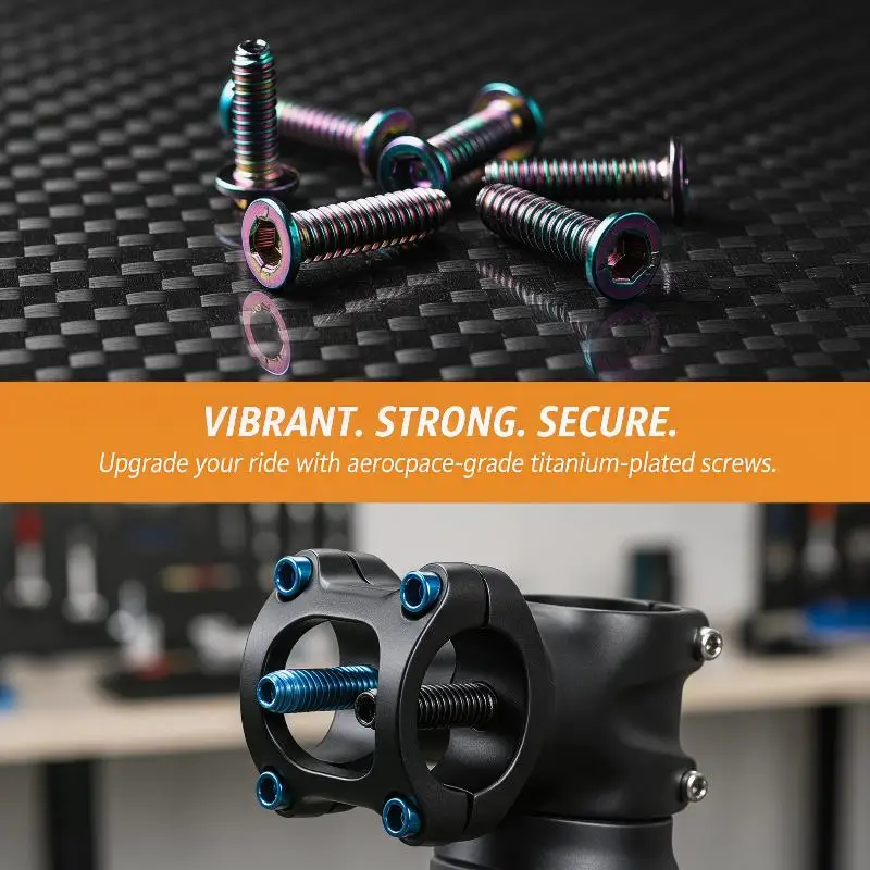 Precision-Engineered M5x18MM Titanium Bike Stem Bolts Hex Head for Secure Mounting