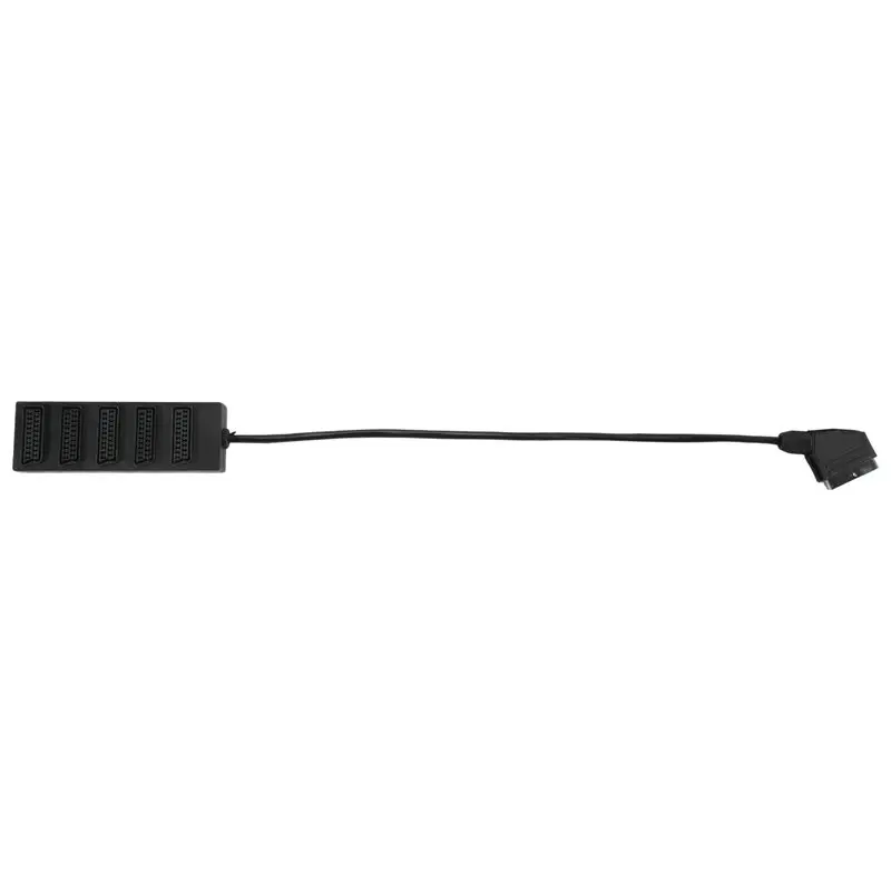 A75Q-21Pin Scart 5 Way Splitter 21P Scart Male To 5 Female Adapter Connector 5 Road Scart One Divide Into Five Cable Line