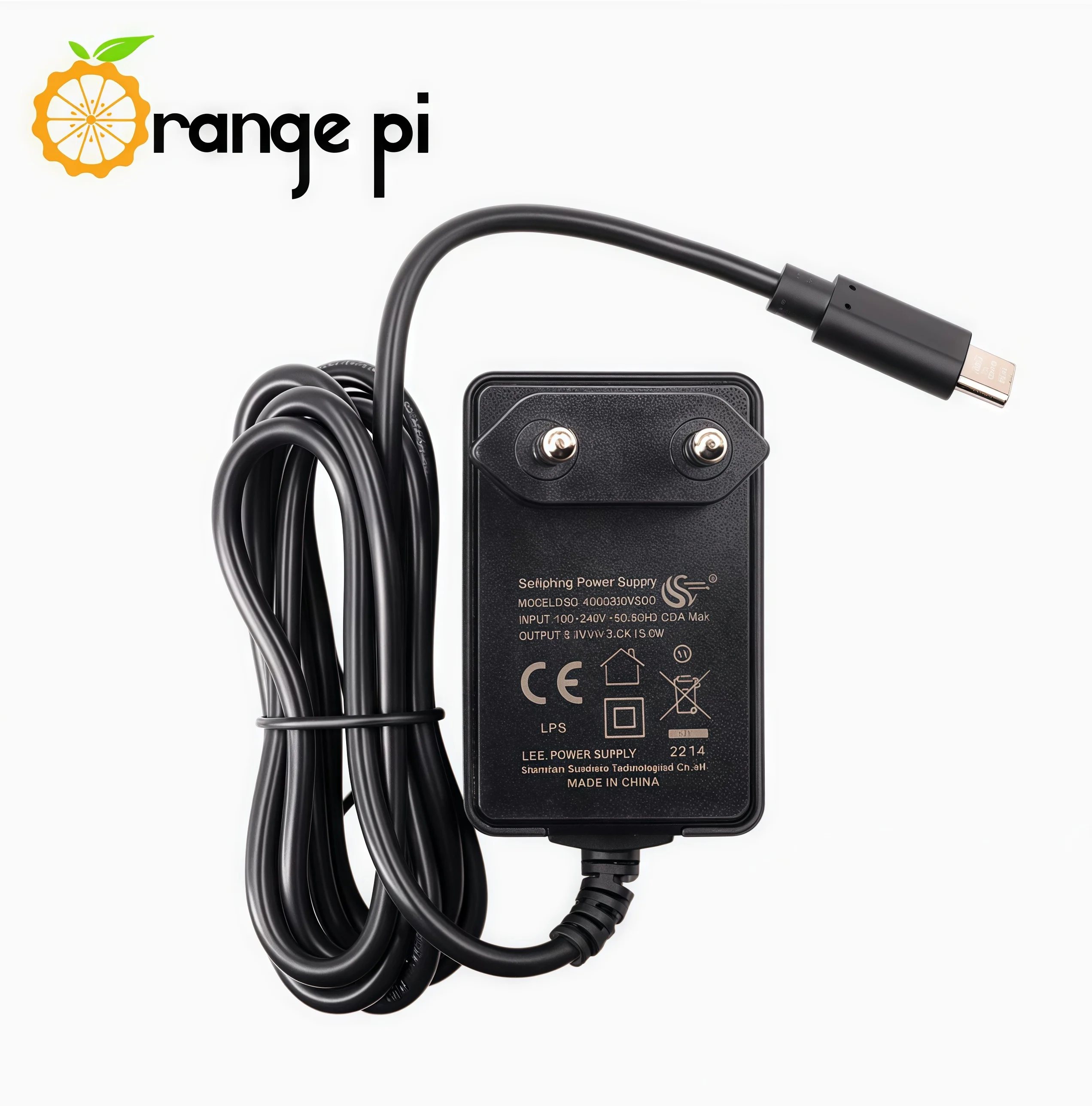 OrangePi development board dedicated European Type-C 5V3A power charger