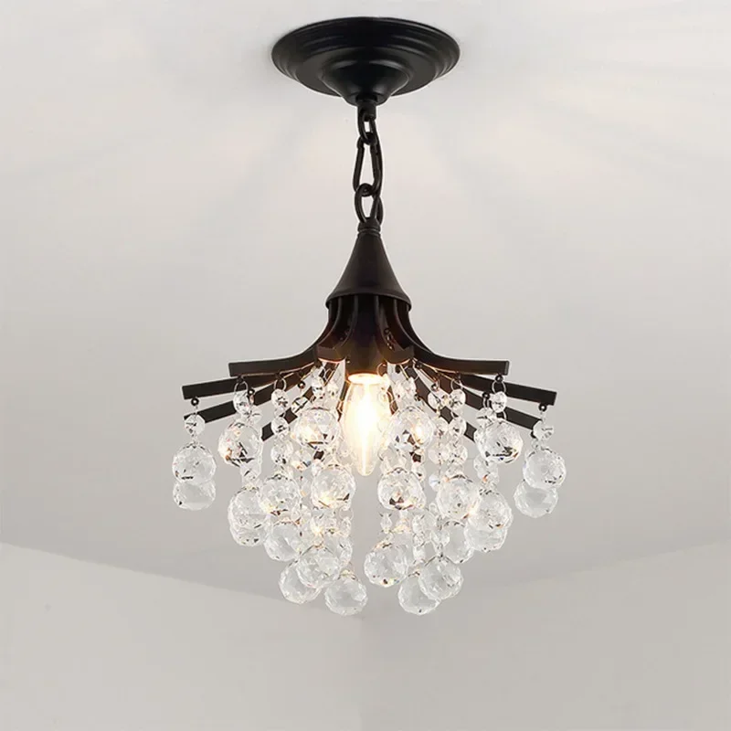 Crystal Chandelier Lighting For Bedroom Study Room Ceiling Chandeliers Gold Black Lustre Cristal Light Fixtures