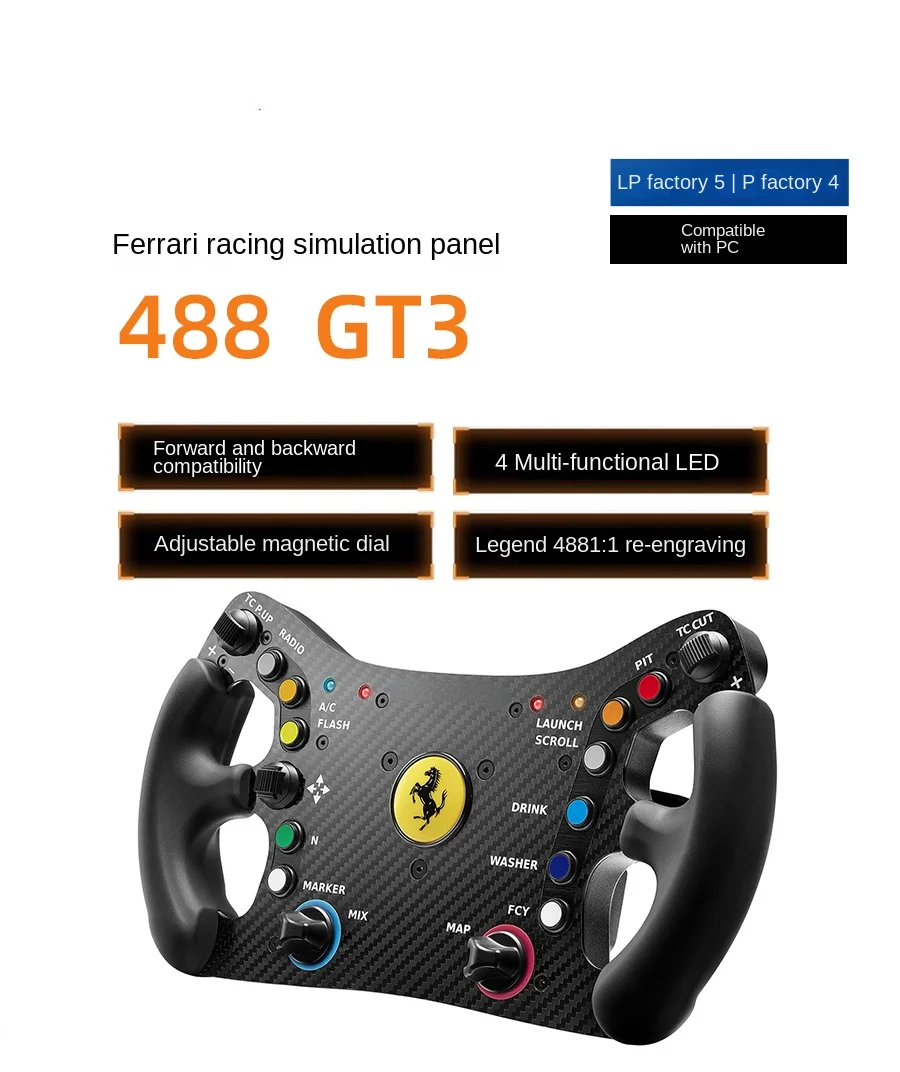 Ferrari 488 GT3 Racing Simulator Disc Game Aiming Wheel