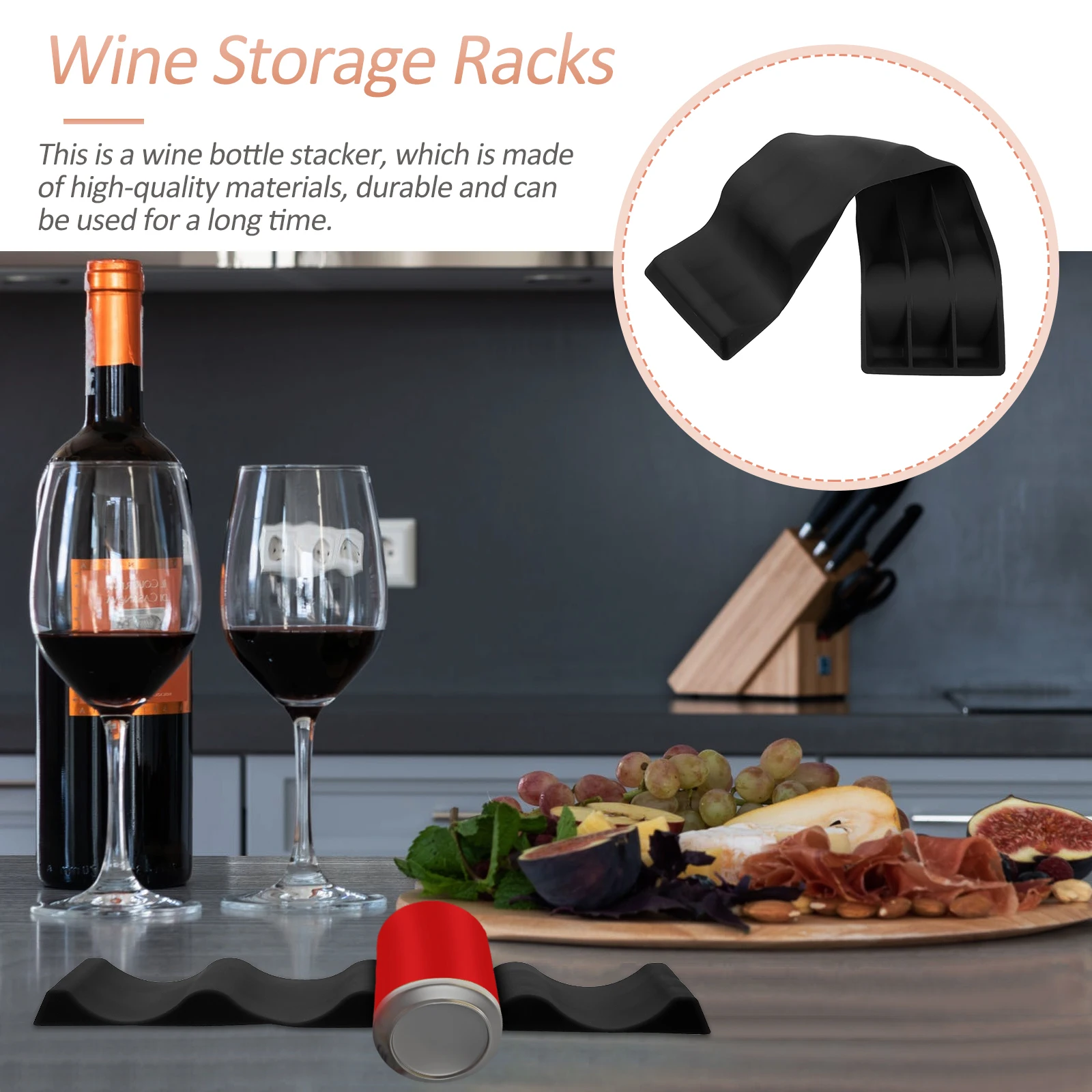 

Bottle Bottle Stacker Rack Silica Gel Lightweight Foldable Storage Display Mat 10 Bottles Suitable Home Bar