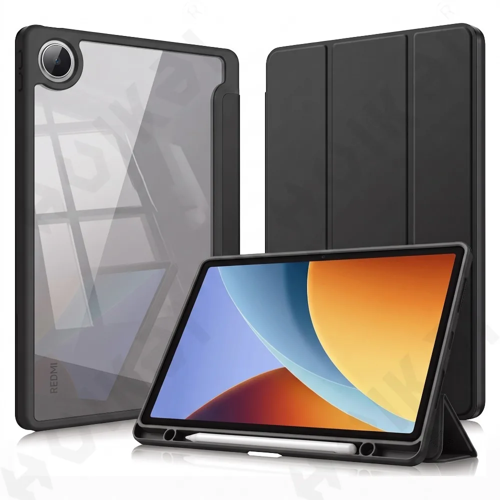 Case For Redmi Pad 2 SE 9.7 2026 4G 5G Slim Translucent Back Tri-Fold Stand  Tablet Pen Charging Auto Wake/Sleep