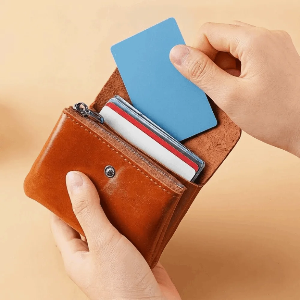 Vintage Double Layer Leather Small Coin Pouch Zipper Soft Short Wallet Card Holder Multi-function Mini Purse Bag Female/Men