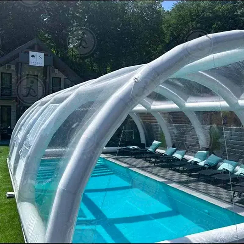 Deposite：grade PVC transparent swimming pool dome transparent tent household swimming pool water amusement equipment inflatabl