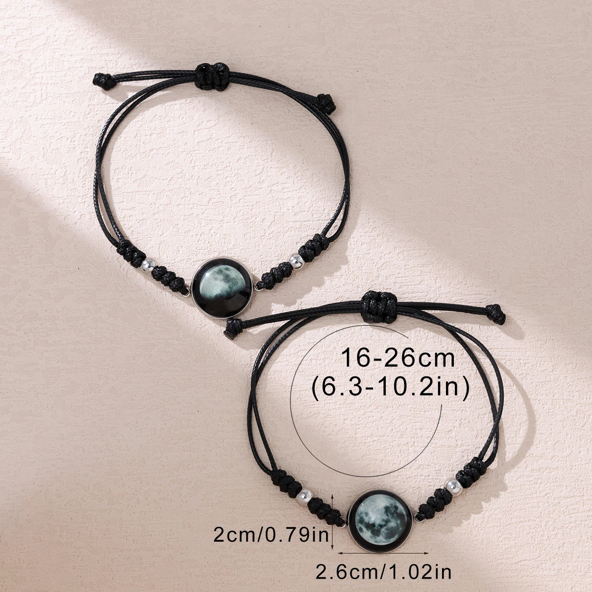 سوار زوجين بمساحة مضيئة 2 أساور أنيقة منسوجة يدويًا #3