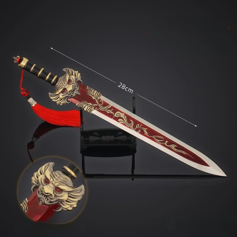28 ซม./11.02in การสร้าง Gods12 Divine Sword อุปกรณ์ต่อพ่วงชายและหญิงอาวุธรุ่นโบราณโลหะผสมคอลเลกชันเครื่องประดับของขวัญ