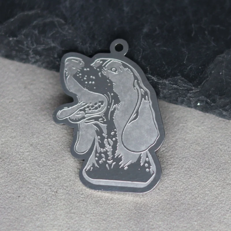 2pcs Stainless Steel Bluetick Coonhound Dog Pendant Charms for Jewelry Making Trendy Men's Necklace Pet Animal diy Accessories