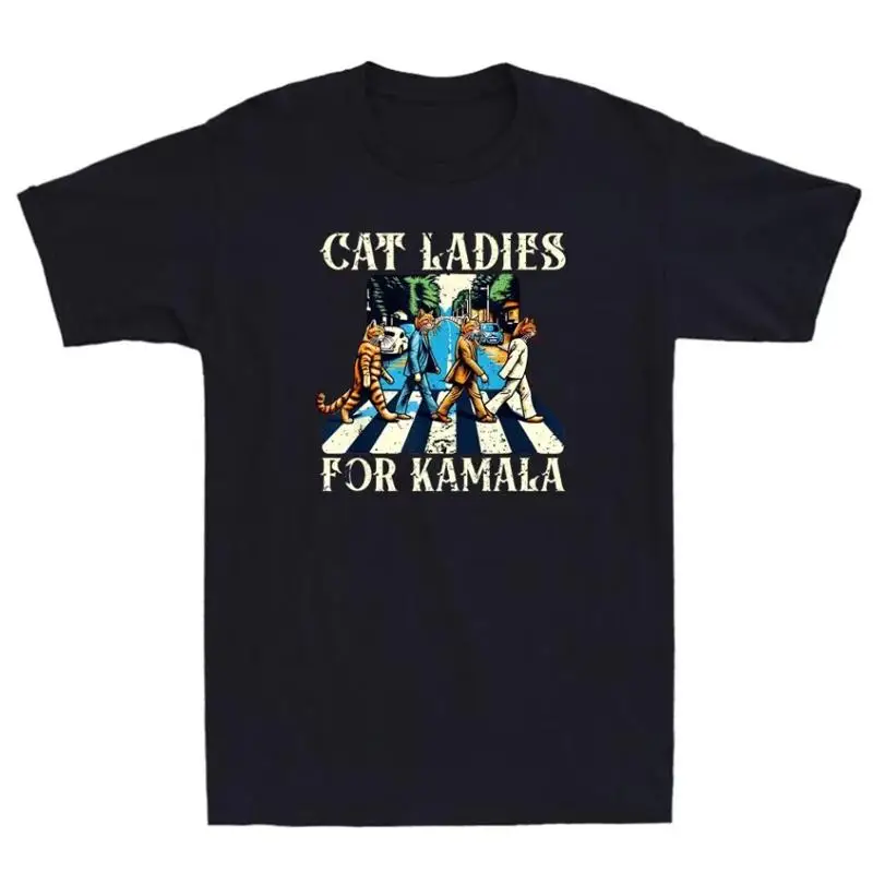

Cat Ladies For Kamala Childless Not Going Funny Meme Men'S T Shirt