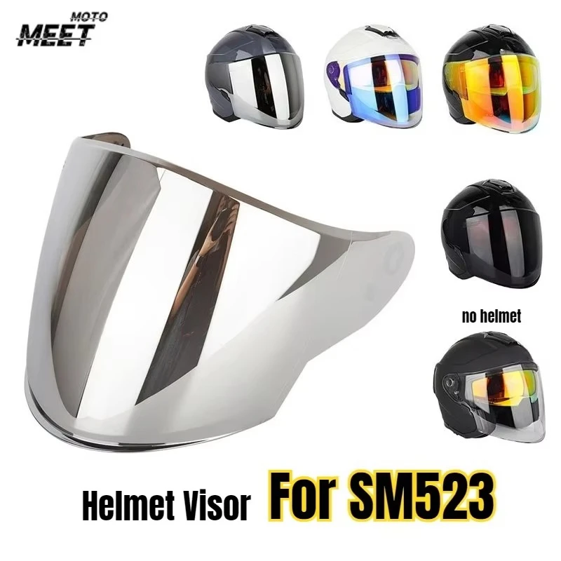 For SM523 Casque Moto Motorcycle Helmet Visor Anti-UV PC Visor Lens Model Clear Smoke Dark Replacement Visor Visera Casco Moto