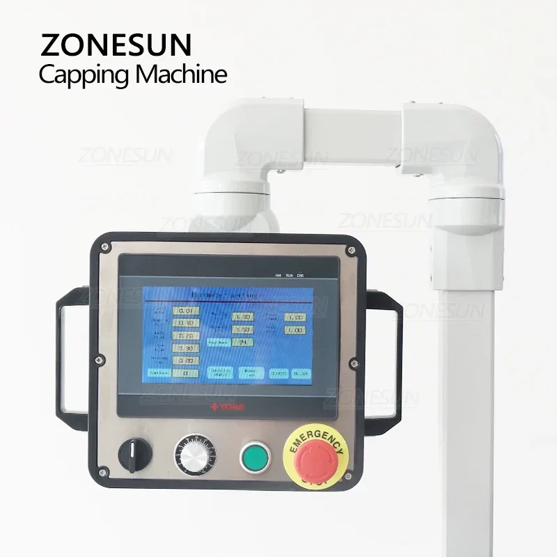 ZONESUN آلة السد التلقائي زجاجة كابر البلاستيك الزجاج المشروبات مستحضرات التجميل غطاء زجاجة الشد خط معالجة المعدات