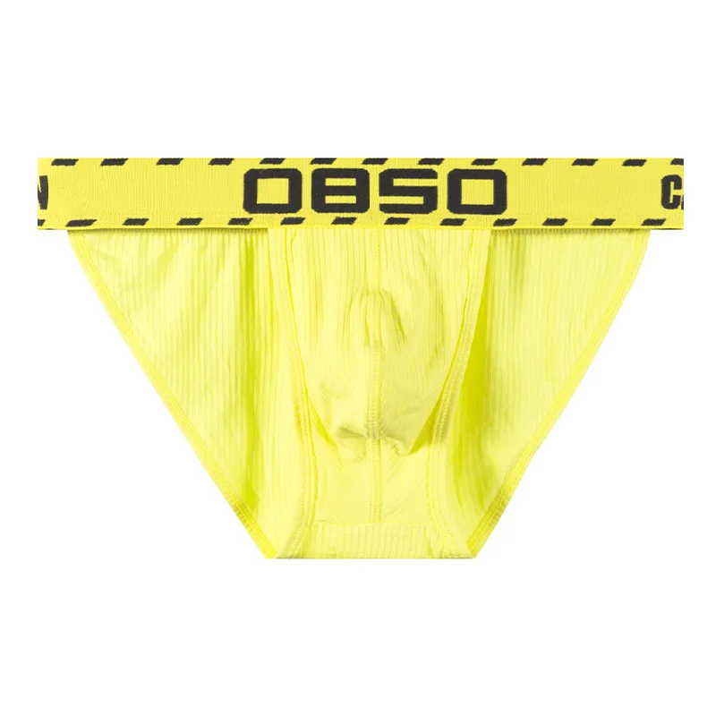 Men Underwear High Cut Briefs Low Rise Racing Stripe Ribbed Tight Fit Sexy for Guys Sporty BS3105