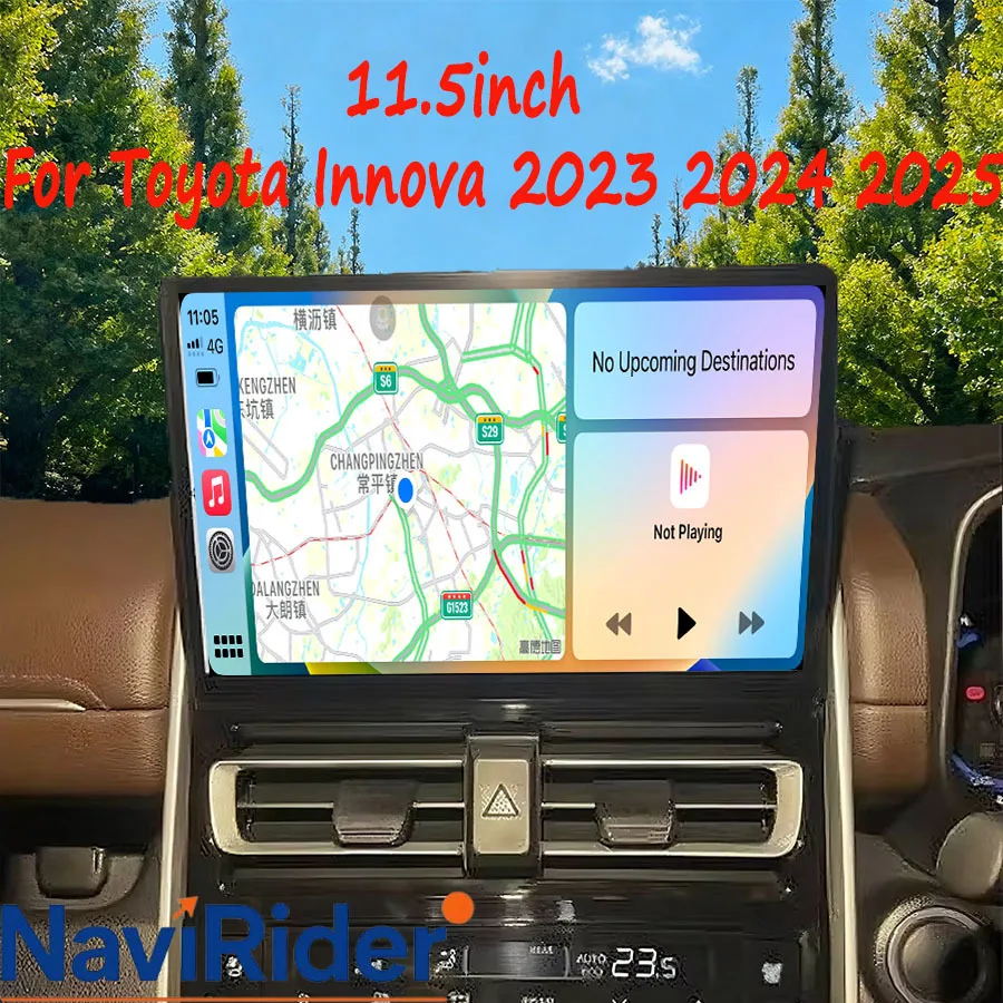 11.5inch Android 14 Screen For Toyota Innova 2023 2024 2025 Navi GPS Car Radio Multimedia Video Player Bluetooth Carplay Stereo