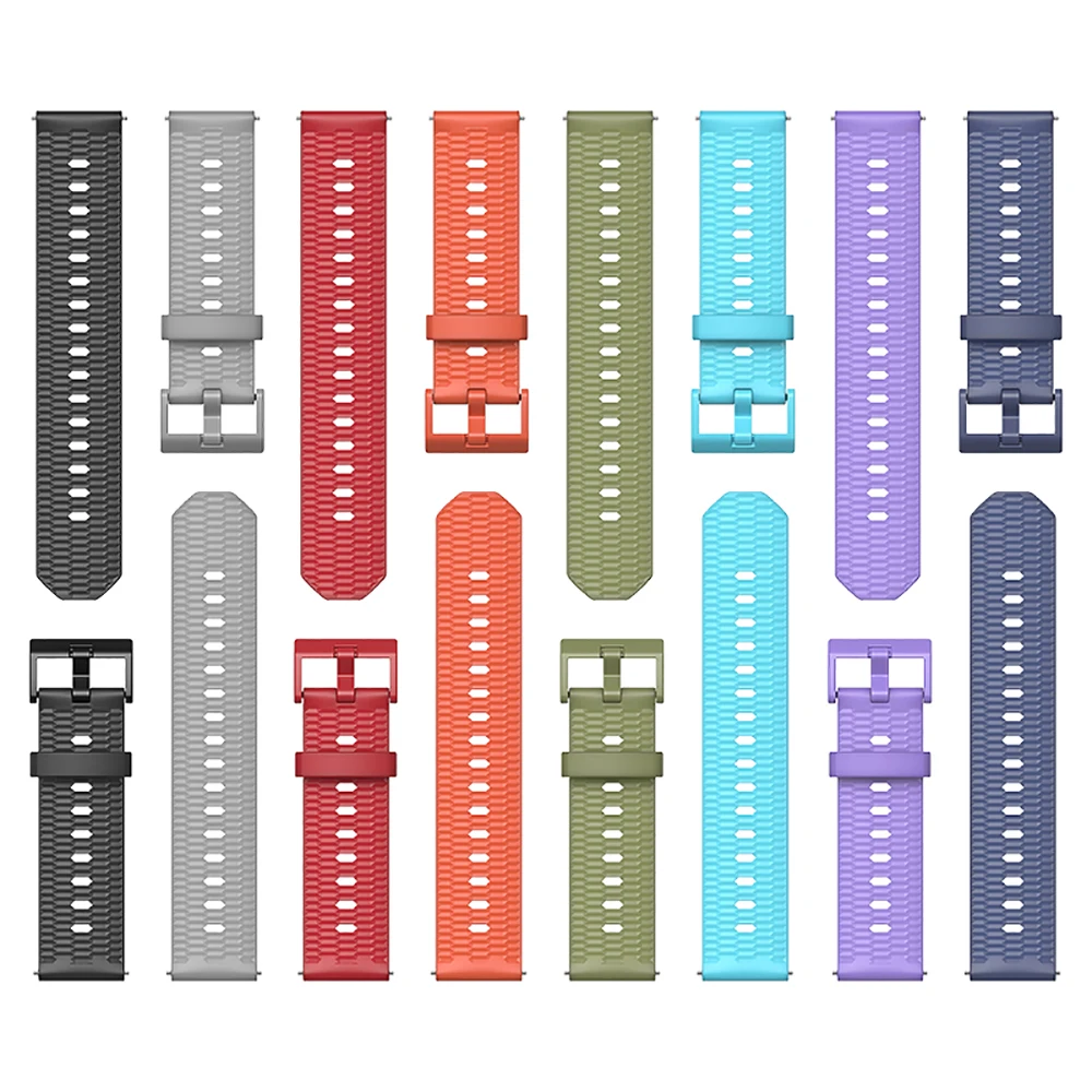 Amazfit Stratos 3 용 22mm 실리콘 스트랩 Amazfit GTR 2 스마트 워치 용 Smartwatch 시계 밴드