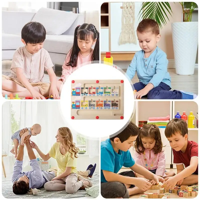 Magnetic Color And Number Maze Montessori Learning Education Toy Color Matching Learning Counting Puzzle Board for kids