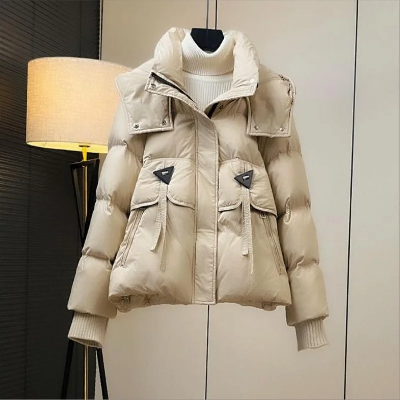 2024 Winter Thickened Cotton Padded Women\'s Hooded Loose Fit Fashionable Jacket Warm bread Jacket