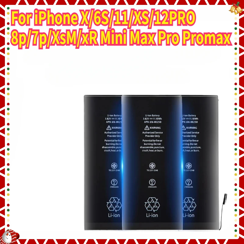 

For iPhone X/6S/11/XS/12PRO/8p/7p/XsM/xR Mini Max Pro Promax Real High Capacity Replacement Mobile Phone Batteries