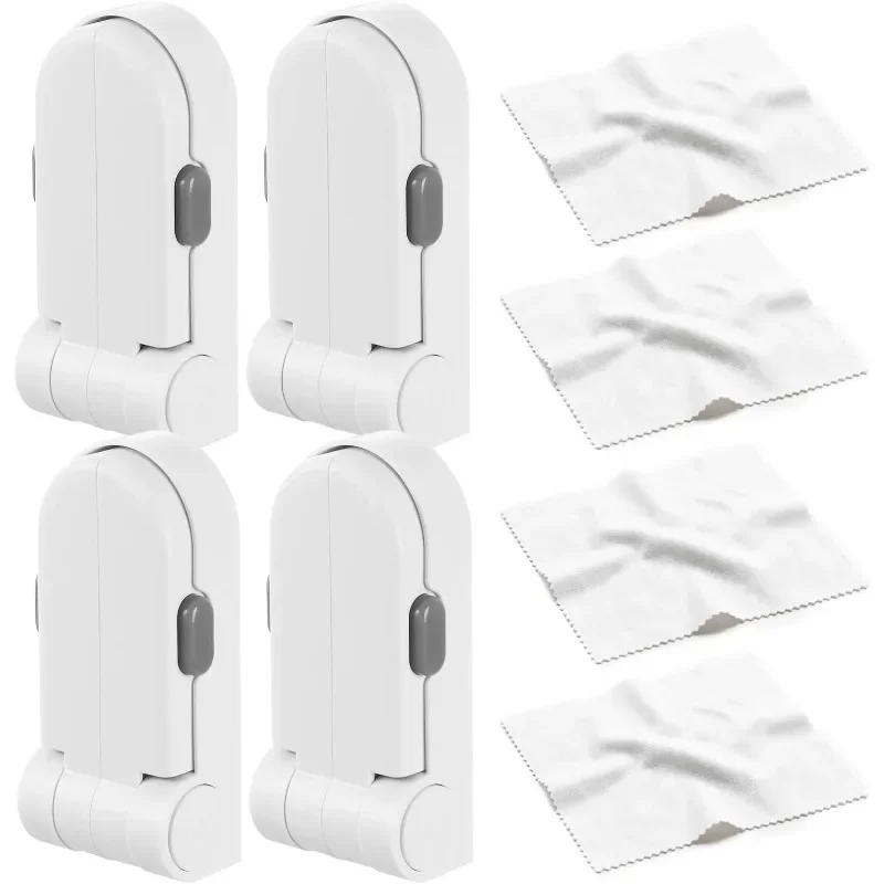 Childproof Door Lever Locks Dual-Action Baby Safety Locks for French Doors Ovens & Dryers No-Drill Strong Adhesive 180°Rotation