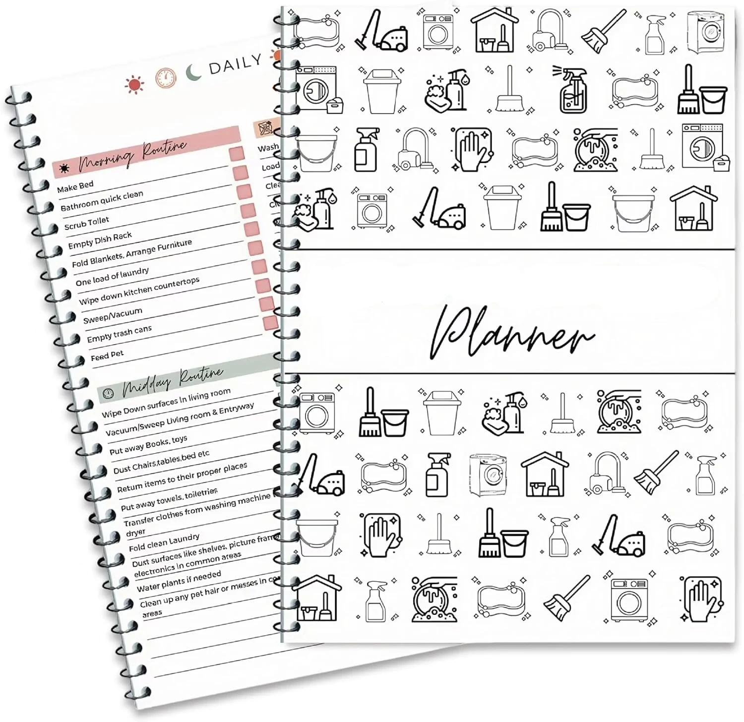 ملصقات تخطيط منزلية يومية أسبوعية شهرية، جدول تنظيف وقائمة مرجعية، دفتر ملاحظات المهام المنزلية، مهام التنظيف المنزلية #1