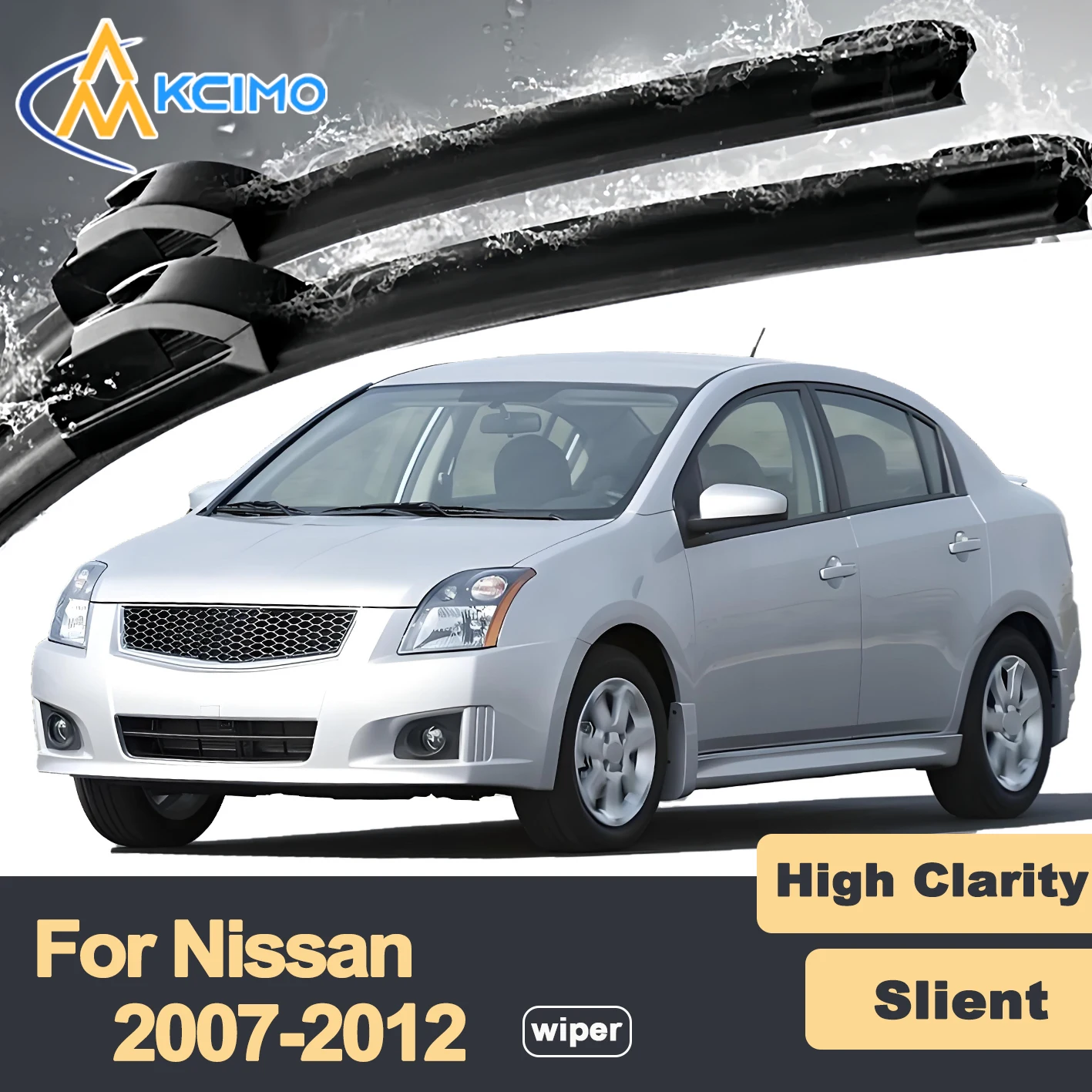 

Premium Rubber Durable Silent Windshield Wiper Blades 2pcs for Nissan Sentra B16 2007-2012 SE Front Wiper Blades Set