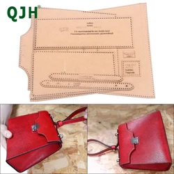 QJH DIY Ladies Handmade One-Shoulder Messenger Leather Handbag Acrylic / Kraft Paper Pattern Drawing Template Leather Tool