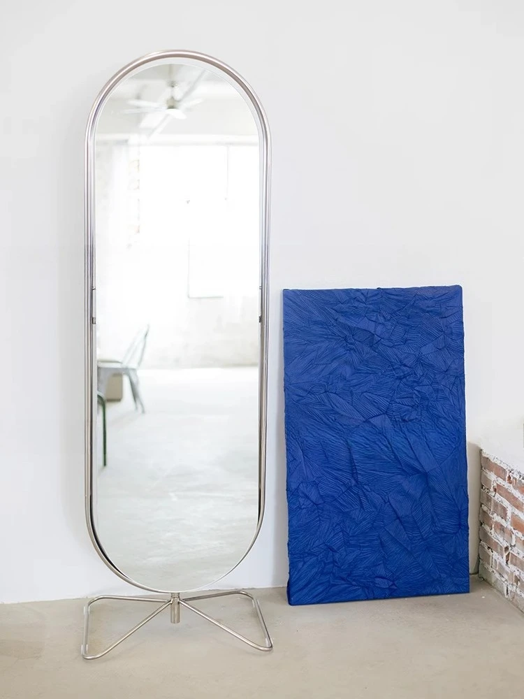 Ins full body mirror Internet celebrity floor-to-ceiling thin and tall clothing store rotating butterfly mirror