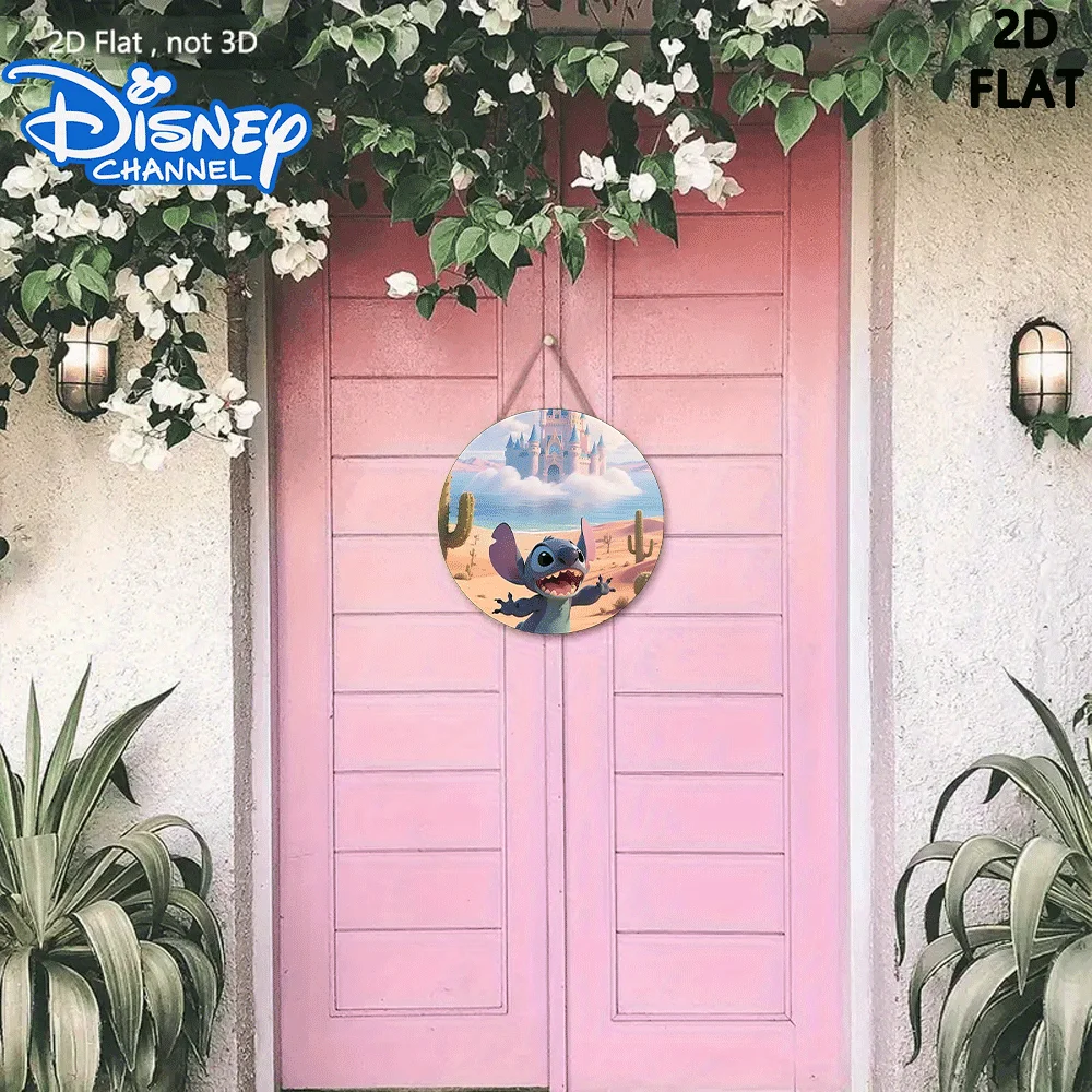 مسطح ثنائي الأبعاد - ديكور منزلي ثنائي الأبعاد قطعة واحدة معلقة على لوحة باب خشبية مستديرة ثنائية الأبعاد - 7.87 × 7.87 بوصة، طراز حديث، استخدام داخلي، مثالي لـ Youn