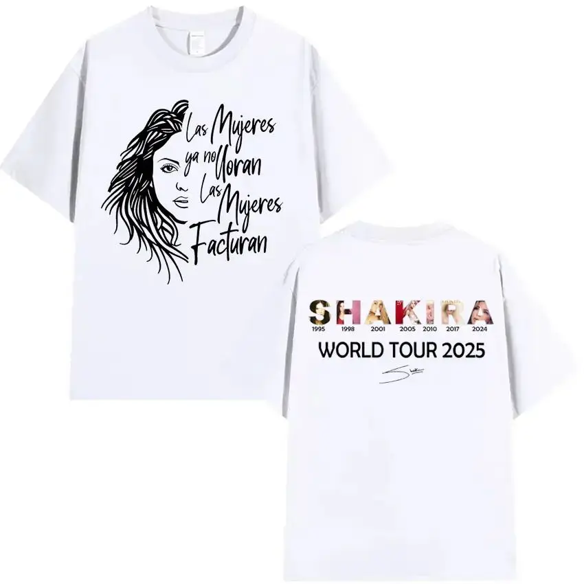Neue Y2k Hip-Hop T-Shirts Shakira Las Mujeres Ya No Lloran Welttournee 2026 Hochwertig Bedrucktes T-Shirt Lässige Loose Streetwear Unisex – Detail 2