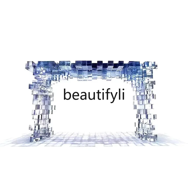 Xuanguantai Italian light luxury high-end acrylic square storage against the wall End view table Enter the door