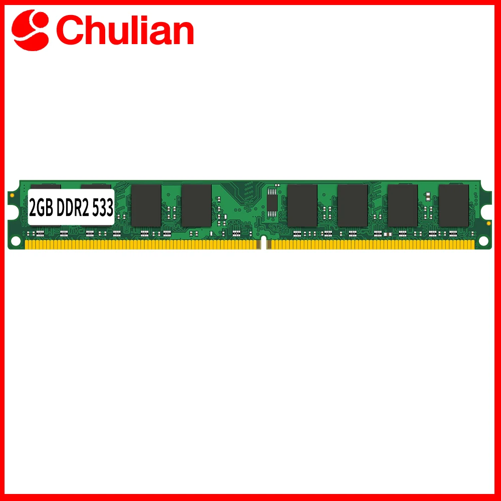 

Модуль памяти для настольного компьютера, оперативная память PC4200 DDR2 533 МГц 1.8В 240PIN 2 ГБ DIMM Non-ECC, совместимая память для настольных ПК