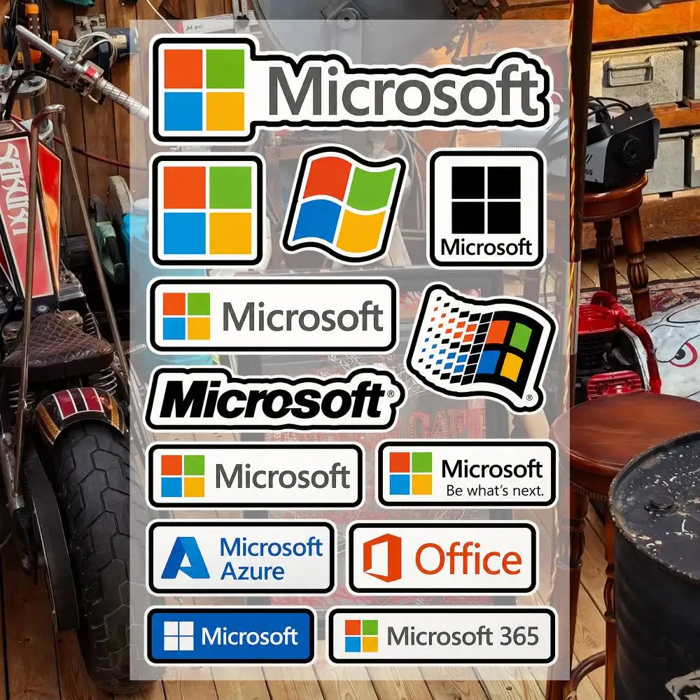 MicroS-oft Waterproof Vinyl Stickers for Car Motorcycle Bike Skateboard Laptop Bottle Phone