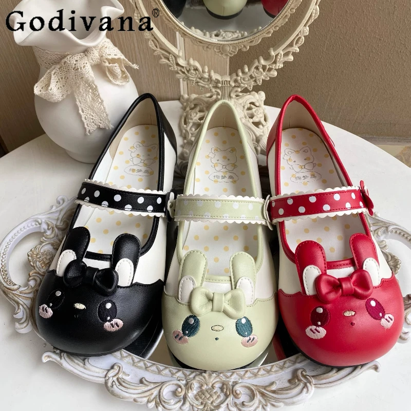 

Original Lolita Style Kawaii Indoor Flats Shoes Summer New Sweet Girls Cute Bow Japanese Mary Jane Shoes Jk Y2k Leather Shoes