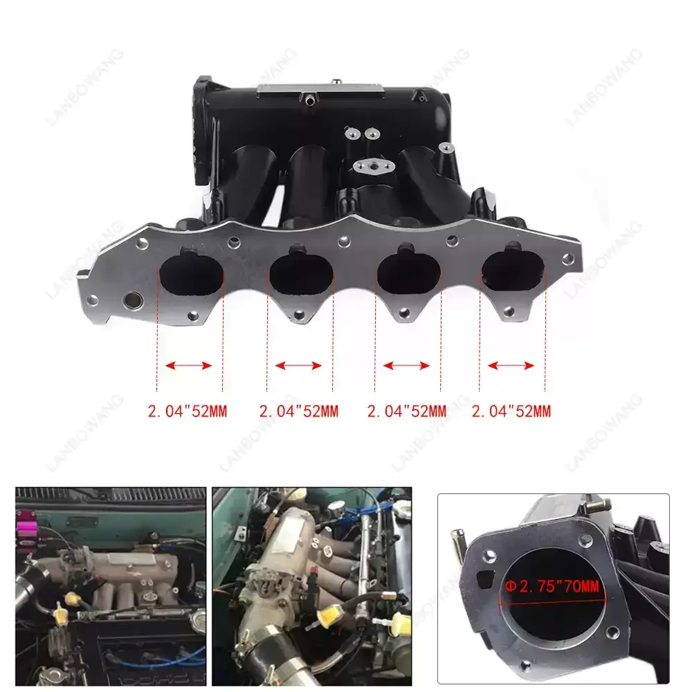 70MM Aluminum Air Intake Manifold For GS-R DC2 DB8 B18C B18C1 DOHC VTEC 1.8L 94-01 Engine Modification Accessory