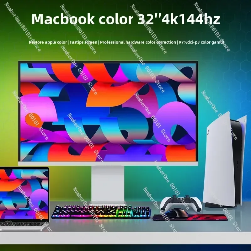 32 Inch 4K Gaming Monitor, 144Hz HDR HDMI 2.1 for PS5 Mac Computer, Ultra HD External Display for PC