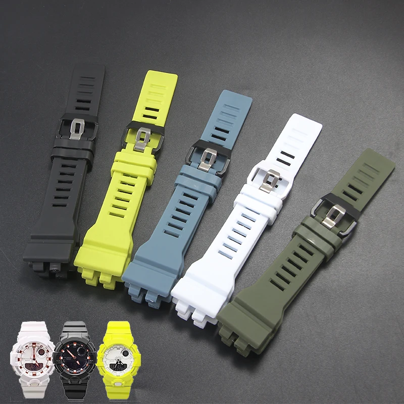 For Casio GBA-800/GBD-800/GMA-B800/GMD-B800 Series Special Size Resin Watch Strap Black White Army-green Gray Yellow Bracelet