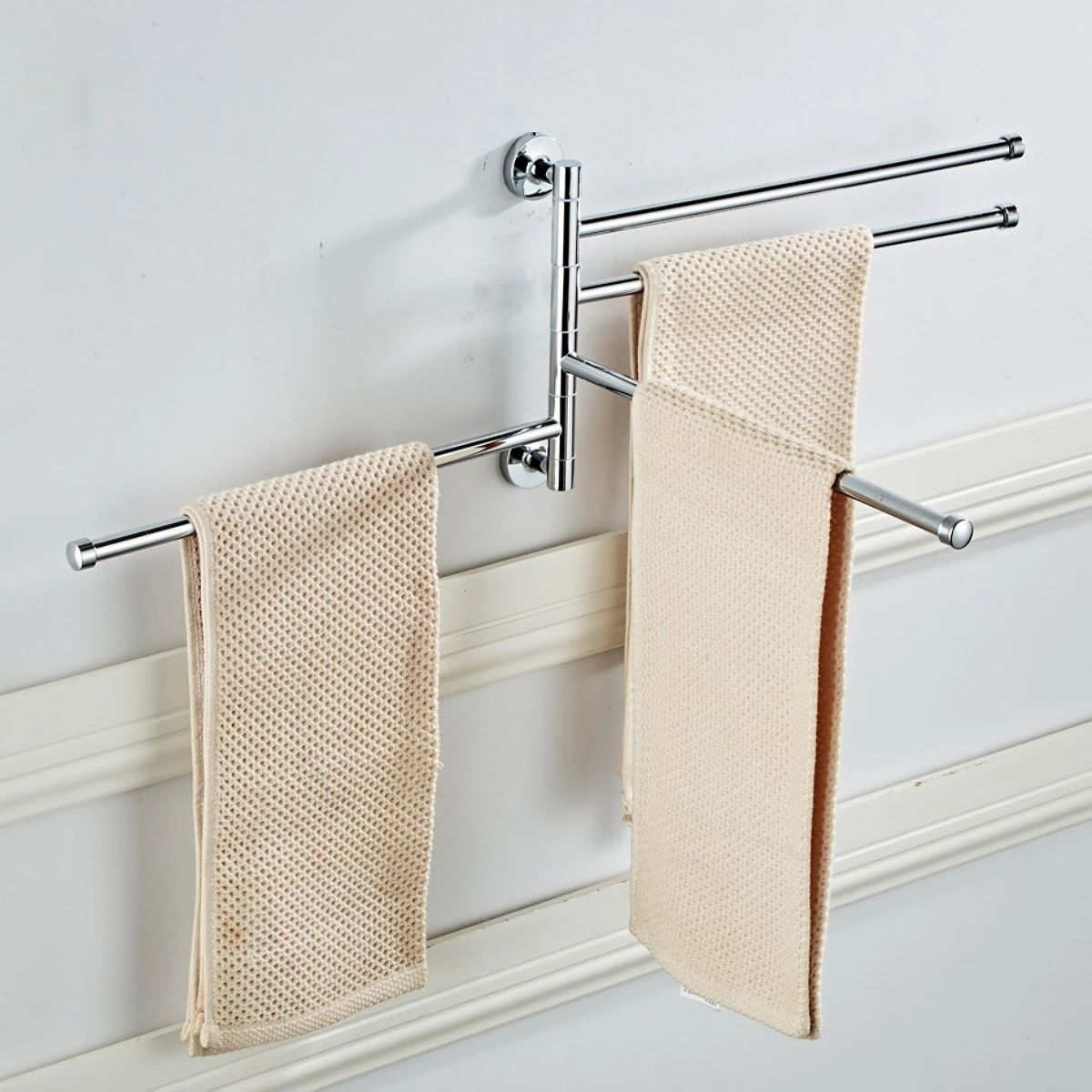 

Stainless steel zinc alloy towel rack, rotating towel bar, bathroom, hotel bathroom, minimalist chrome plated towel rack, towel