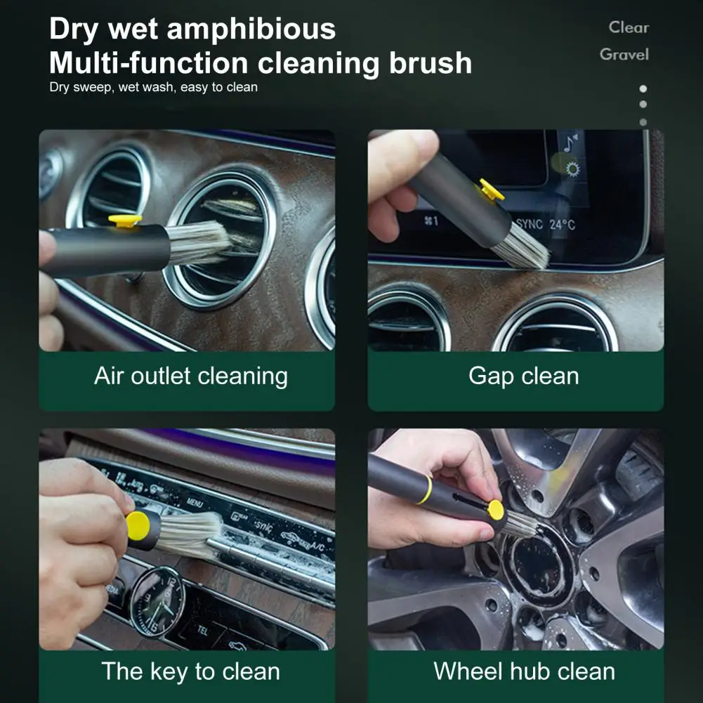 

Good Encryption Brush with Window Hammer No Stains Left Car Air Vent Cleaning Brush Car Accessory