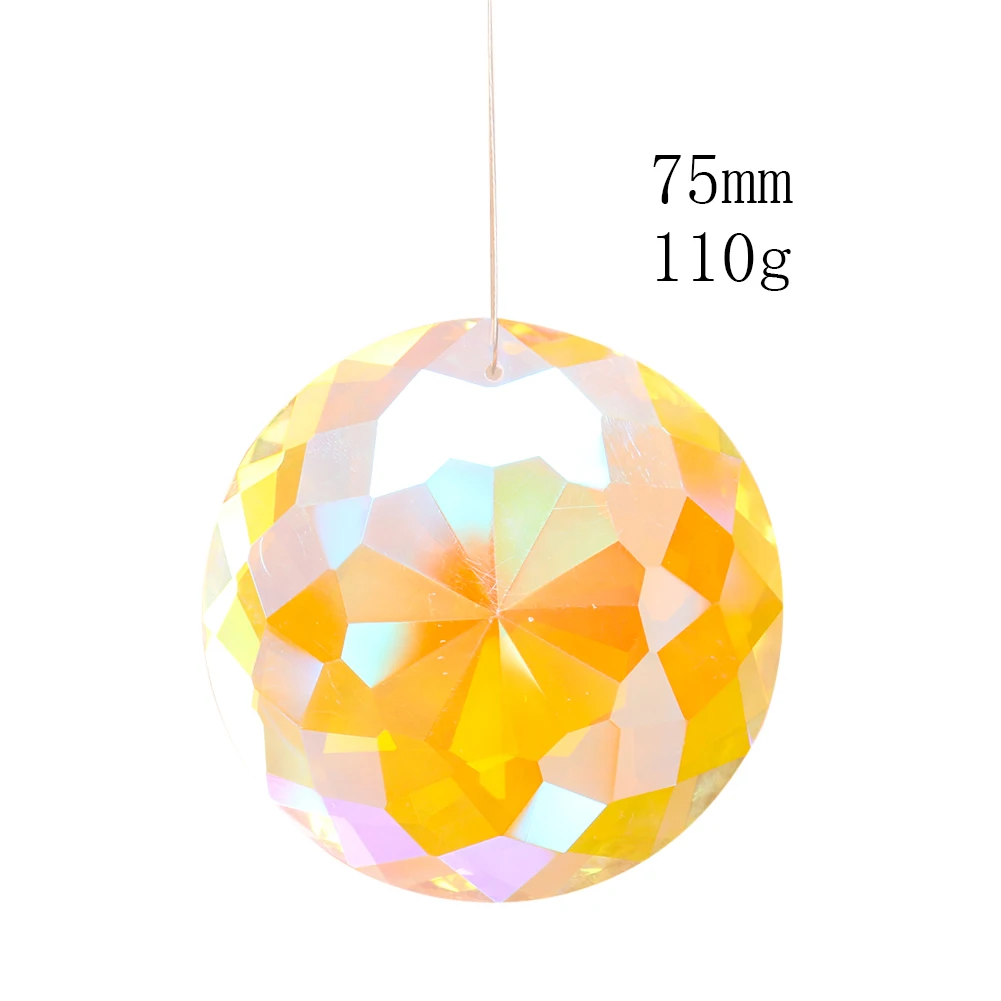 75MM Aurora Colorful Crystal Prisms Chandelier Crystals Glass Pendants Parts Sun Catcher Rainbow Maker Hanging Faceted Shinning