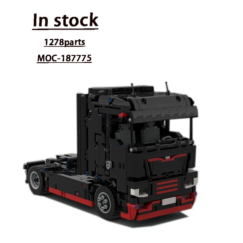 

MOC-187775 Black Cargo Tractor Truck Building Blocks Model 1278 PartsMOC Creative Boys Kids Birthday Building Blocks Toy Gifts