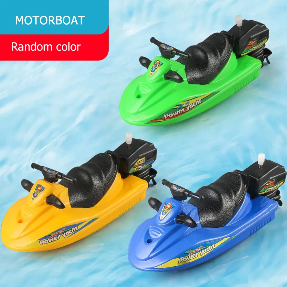 Parent-child Interactive Shower Water Toy Set Water Boat Speed Ship Classic Clockwork Toy Children Shower Gifts Color Random