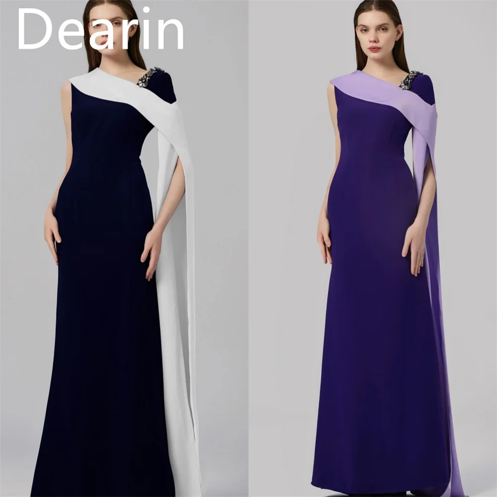 Prom Dress Dearin Asymmetrical A-line Floor Length Skirts Vertically Bespoke Occasion Dresses Formal Evening Gown Saudi Arabia