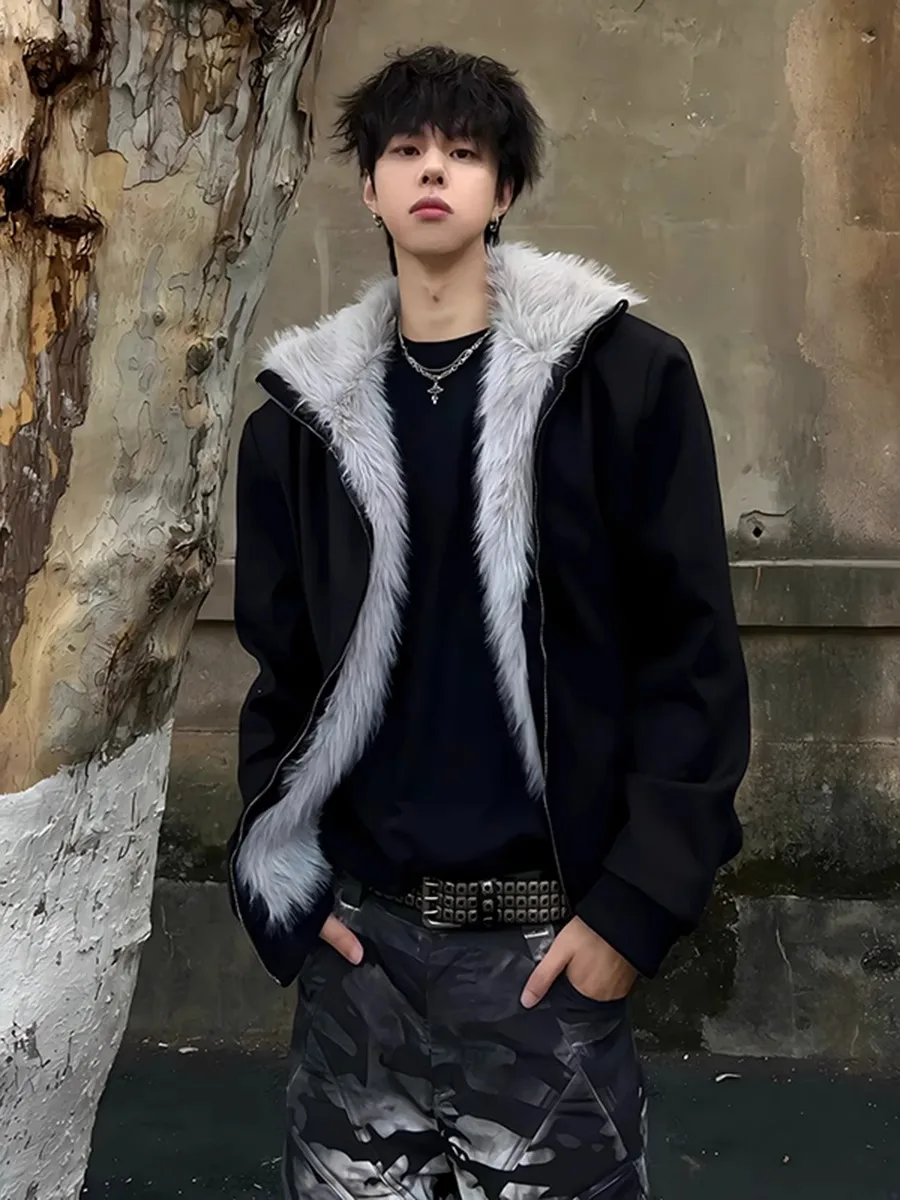 

Мужская зимняя теплая куртка Bla Thiened из хлопка с воротником-стойкой, утепленная, с мехом на плечах, удлиненная, молодежная, повседневная, модная