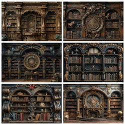 Gothic Fairy Tale Palace Bookshelf Arch Windows Retro Architecture Kids Aldult Party Room Backdrop Custom Decor Photo Background
