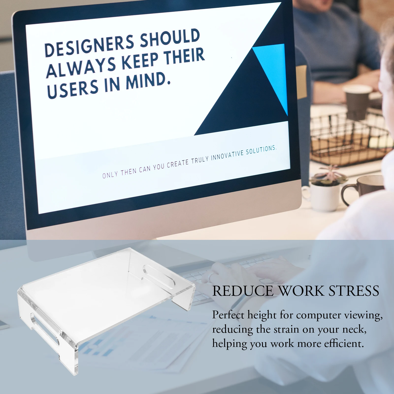 

Notebook Monitor Stand Office Work Desk Screen Riser Acrylic Stands Desktop Rack